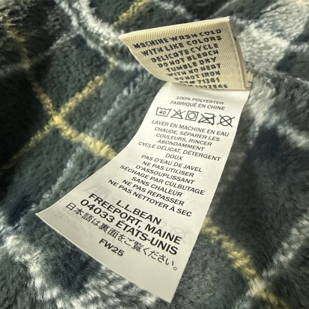 L.L. Bean Wicked Plush Luxury Robe Men's XXL Bean of Freeport Plaid $120 NWT